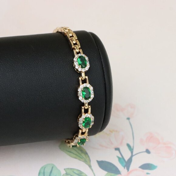 "Elegant Rose Gold Evil Eye Bracelet in Gold Plated Brass, XPBL1014 - Picture 9 of 12